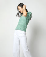 Load image into Gallery viewer, Giselle V-Neck Sweater in Green/Multi Cotton/Linen
