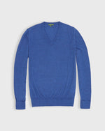 Load image into Gallery viewer, Fine-Gauge V-Neck Sweater in Delft Cashmere
