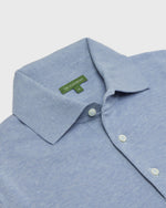 Load image into Gallery viewer, Hyannis Polo Sweater in Pale Heather Sky Cotton
