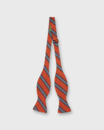 Load image into Gallery viewer, Silk Bow Tie in Orange/Blue/Navy/Gold Stripe
