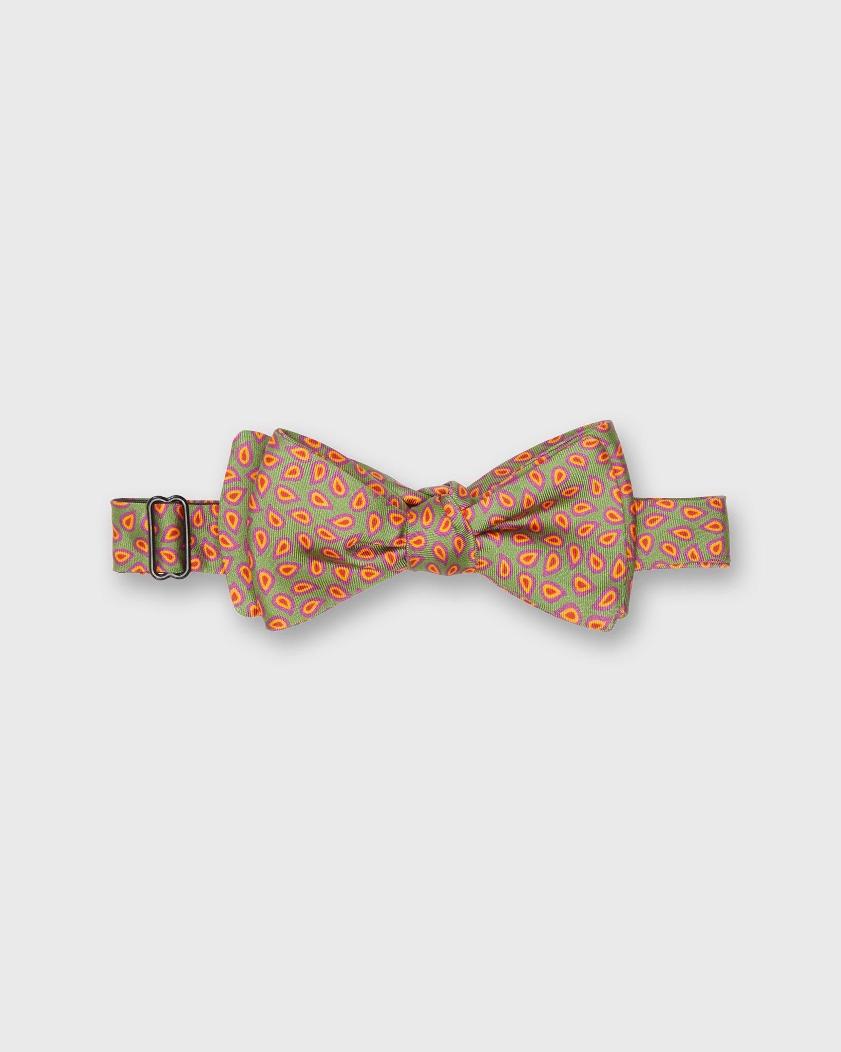 Silk Bow Tie in Lime/Purple/Gold/Red Foulard