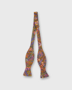 Silk Bow Tie in Yellow/Purple Multi