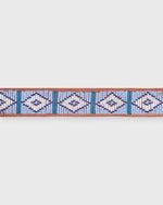 Load image into Gallery viewer, 1.25&quot; African Fully Beaded Belt in Sky Blue/White Triangle
