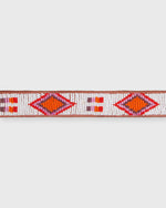 Load image into Gallery viewer, 1.25&quot; African Beaded Belt in White/Pink Diamond/Square
