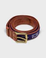 Load image into Gallery viewer, 1.25&quot; African Beaded Belt in Navy Village
