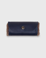 Load image into Gallery viewer, Shoe Polishing Mitt in Navy Leather/Shearling
