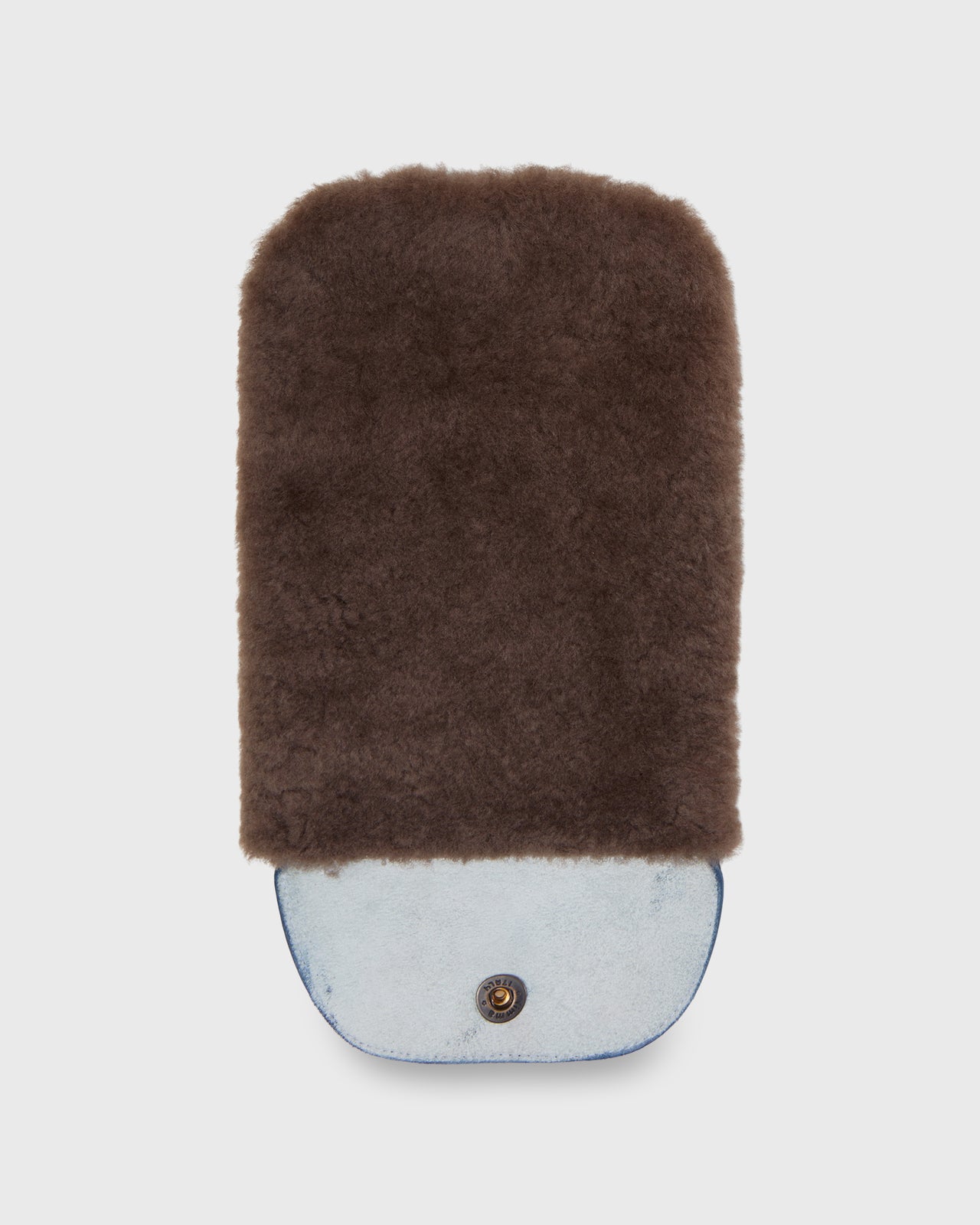 Shoe Polishing Mitt in Navy Leather/Shearling