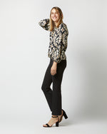 Load image into Gallery viewer, Charming Top in Ghirlanda Black Silk Twill
