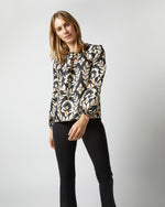 Load image into Gallery viewer, Charming Top in Ghirlanda Black Silk Twill

