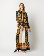 Load image into Gallery viewer, Palazzo Pant in Daisychain Silk Twill
