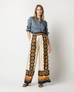 Load image into Gallery viewer, Palazzo Pant in Daisychain Silk Twill
