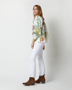 Cerere Blouse in Grenadilla Off White Cotton Popeline