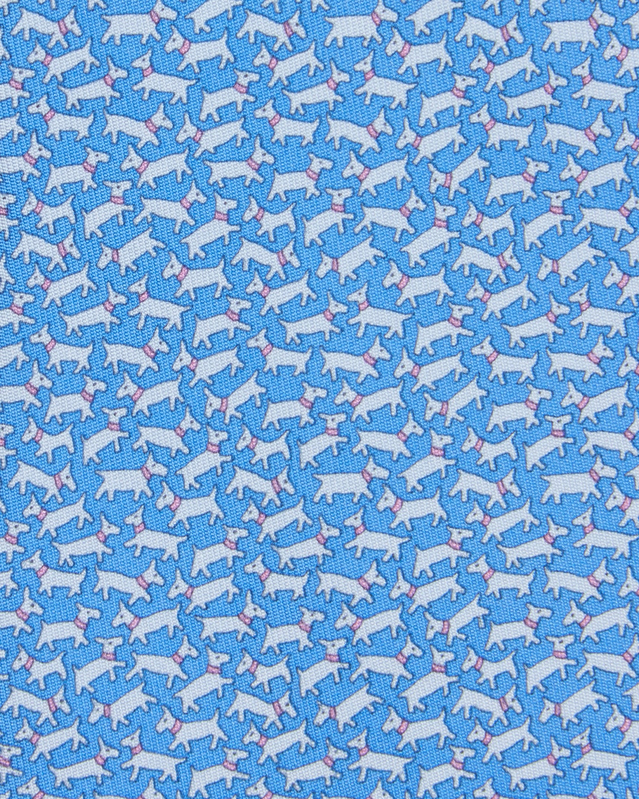Silk Print Tie in Blue Dogs