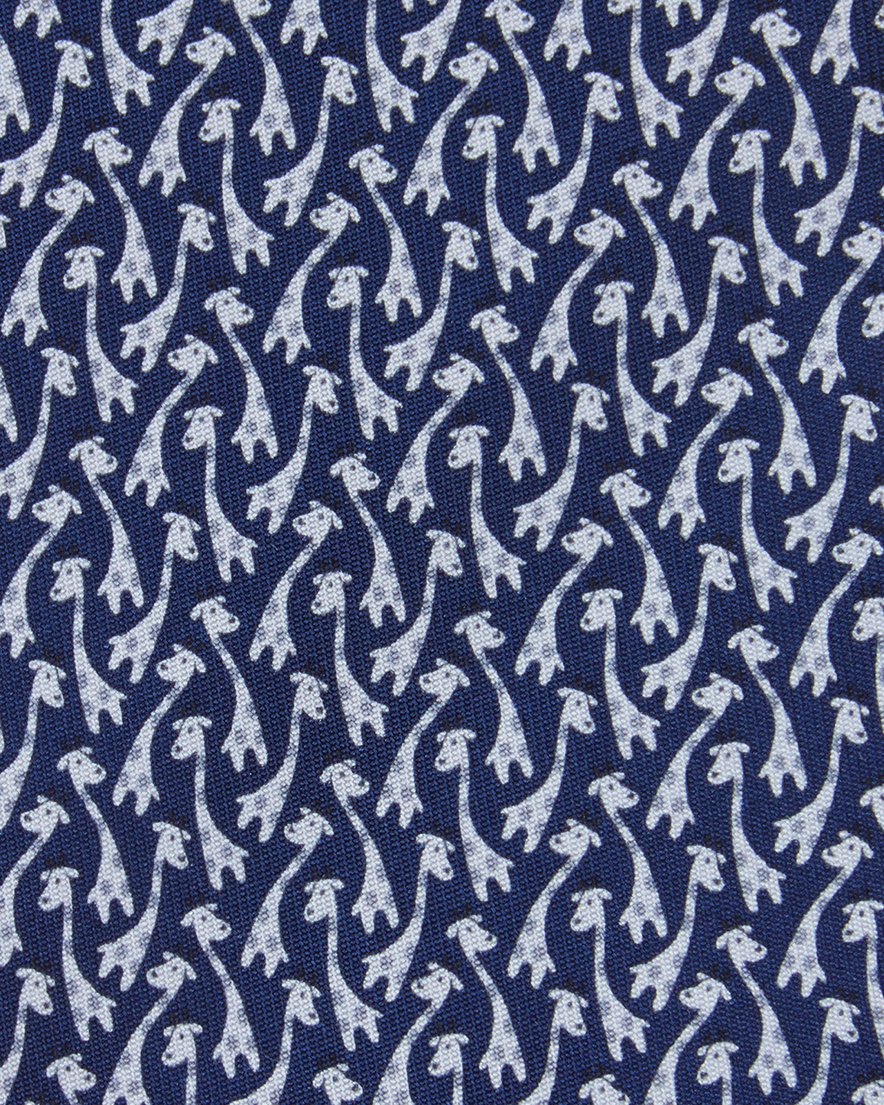 Silk Print Tie in Navy Giraffes
