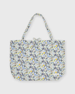 Reusable Tote Bag in Blue/Yellow Heidy Meadow Liberty Fabric