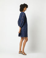 Load image into Gallery viewer, Francine Dress in Navy Floral Guipure Lace
