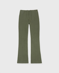 Faye Flare Cropped Pant in Olive Garment-Dyed Stretch Twill