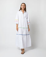Load image into Gallery viewer, Isla Shirtdress in White Poplin with Multi Ric Rac
