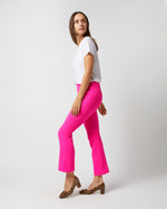 Load image into Gallery viewer, Faye Flare Cropped Pant in Fluorescent Pink Stretch Wool Crepe
