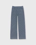 Load image into Gallery viewer, Column Patch Pocket Jean in Dark Indigo Railroad Stripe Stretch Denim
