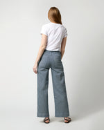 Load image into Gallery viewer, Column Patch Pocket Jean in Dark Indigo Railroad Stripe Stretch Denim

