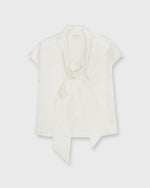 Load image into Gallery viewer, Atelier Tie-Neck Blouse in Ivory Hammered Silk
