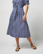 Kimono Shirtwaist Dress in Navy/Ivory Gingham Seersucker | Shop Ann Mashburn