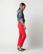 Load image into Gallery viewer, Flare Cropped 5-Pocket Jean in Tomato Stretch Denim
