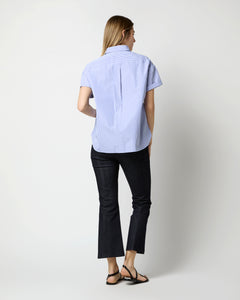 Agnes Shirt in Blue Bengal Stripe Poplin