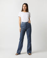 Load image into Gallery viewer, Norah Flare Pant in Indigo Stretch Cotolino
