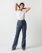 Load image into Gallery viewer, Norah Flare Pant in Indigo Stretch Cotolino
