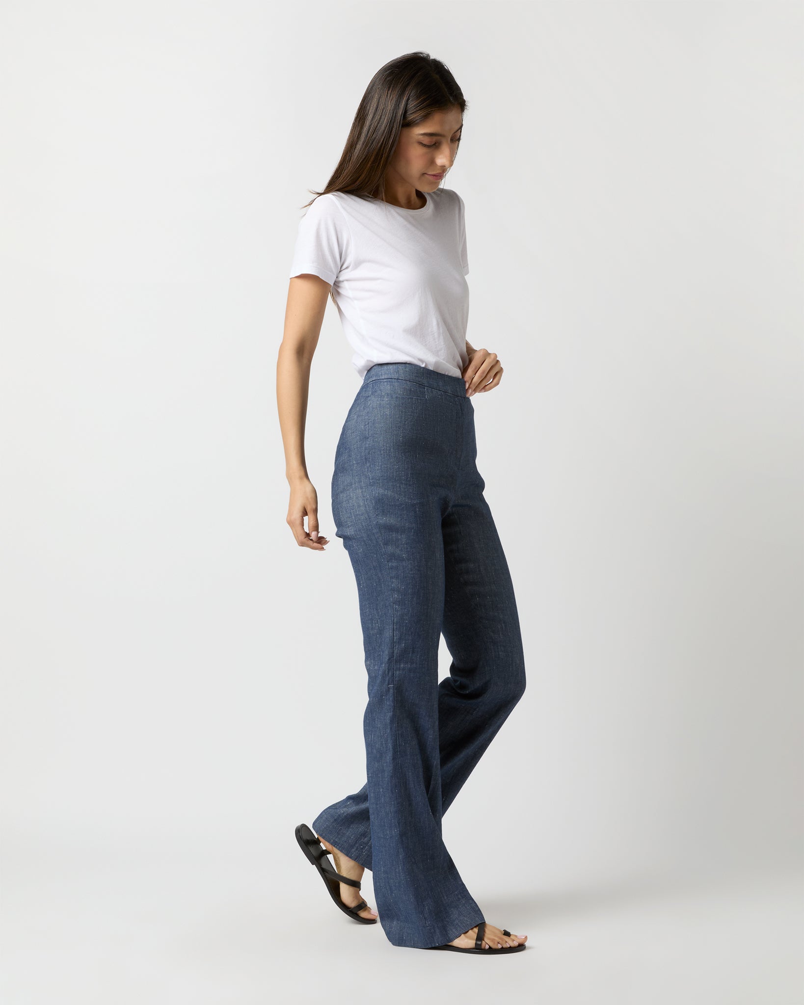 Norah Flare Pant in Indigo Stretch Cotolino