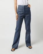 Load image into Gallery viewer, Norah Flare Pant in Indigo Stretch Cotolino
