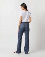 Load image into Gallery viewer, Norah Flare Pant in Indigo Stretch Cotolino
