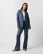 Load image into Gallery viewer, Norah Flare Pant in Indigo Stretch Cotolino
