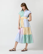 Load image into Gallery viewer, Sophia Dress in Multi Mixed Stripe Poplin
