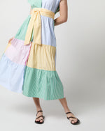 Load image into Gallery viewer, Sophia Dress in Multi Mixed Stripe Poplin
