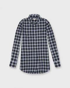 Boyfriend Shirt in Navy/Green Gordon Tartan Poplin