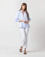 Load image into Gallery viewer, Liya Top in Sky Mixed Stripe Poplin
