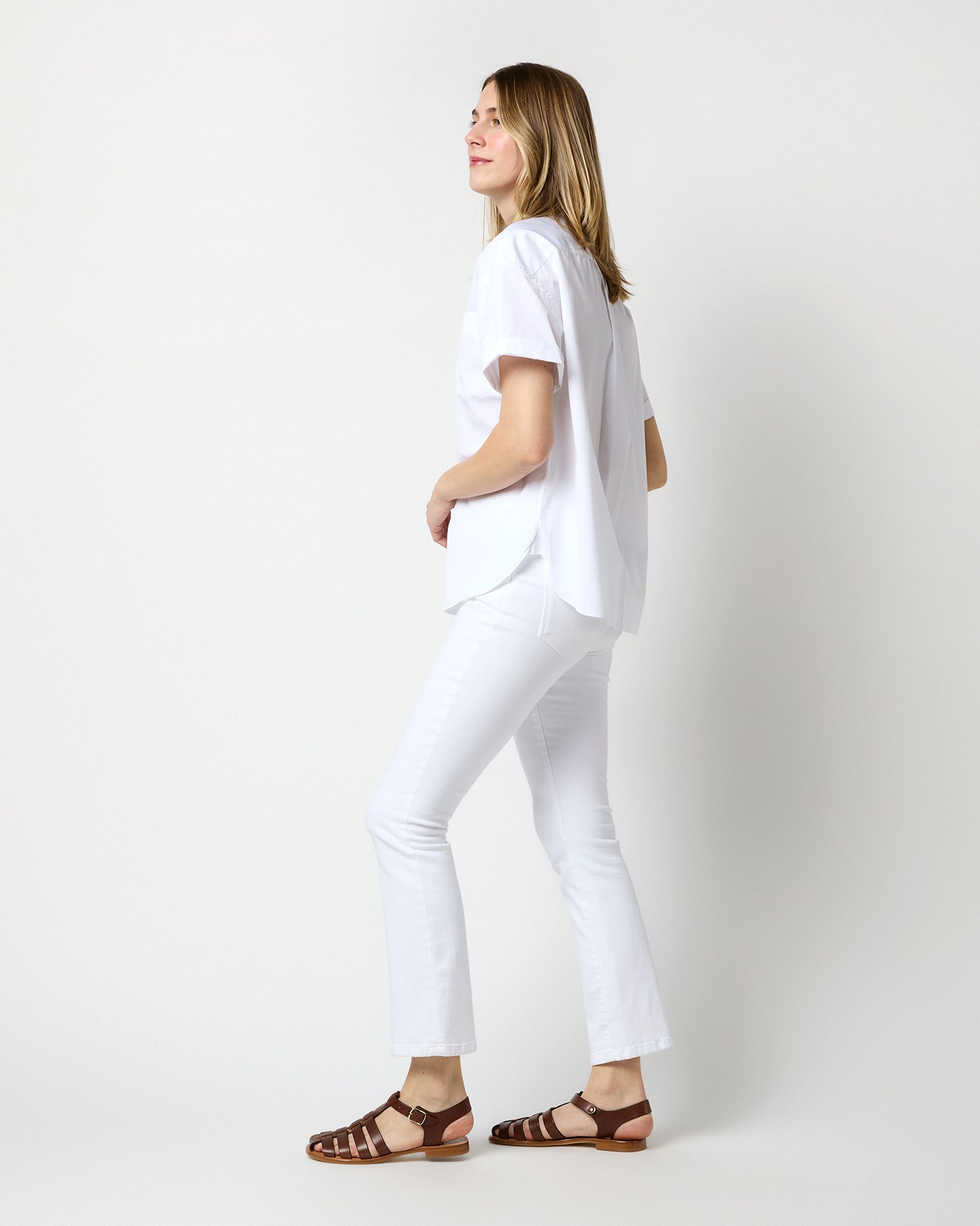 Agnes Shirt in White Poplin