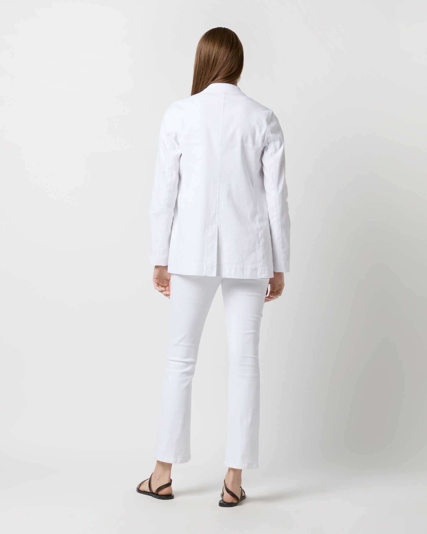 Constance Jacket in White Stretch Cotolino