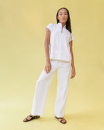 Load image into Gallery viewer, Hutton Pant in White Stretch Cotolino
