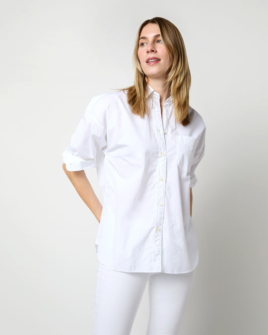 Weekender Shirt in White Poplin