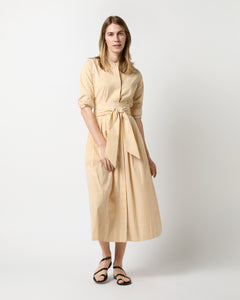 Felicity Shirtwaist Dress in Gold Bengal Stripe Poplin