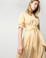 Load image into Gallery viewer, Felicity Shirtwaist Dress in Gold Bengal Stripe Poplin
