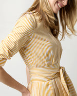 Load image into Gallery viewer, Felicity Shirtwaist Dress in Gold Bengal Stripe Poplin
