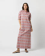 Load image into Gallery viewer, Talitha Shirtdress in Ivory/Orange Small Tile Printed Poplin
