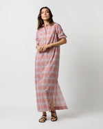 Load image into Gallery viewer, Talitha Shirtdress in Ivory/Orange Small Tile Printed Poplin
