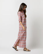 Load image into Gallery viewer, Talitha Shirtdress in Ivory/Orange Small Tile Printed Poplin
