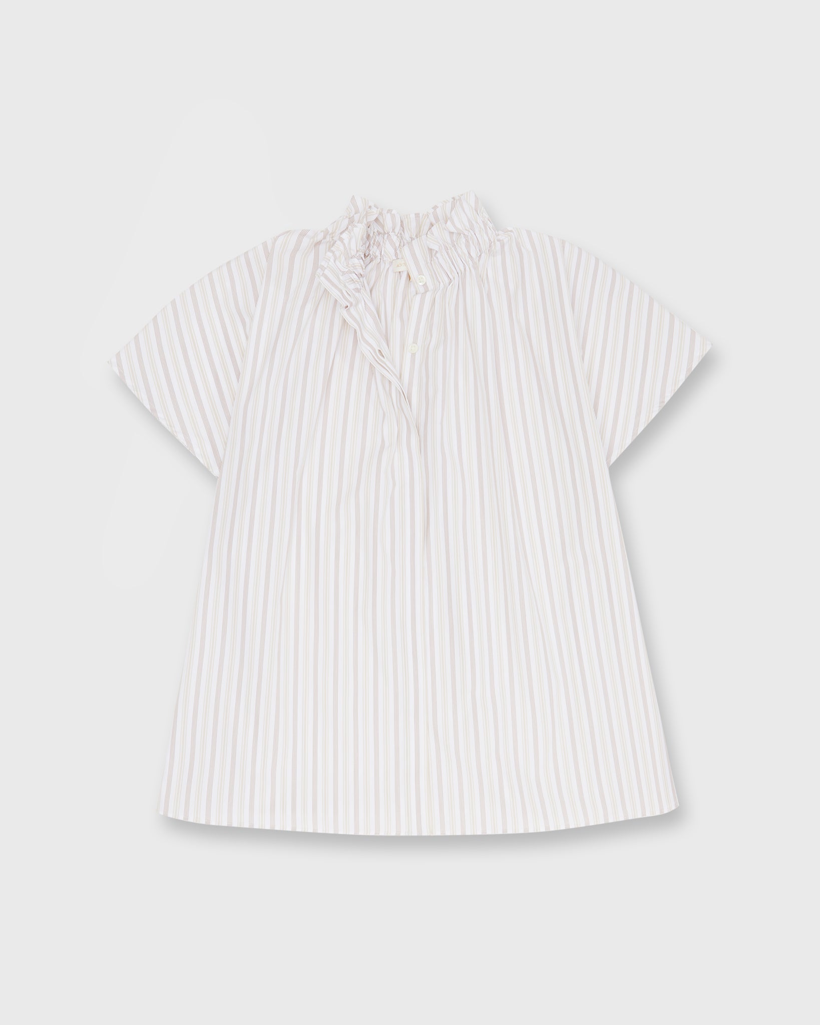 Atelier Kami Top in Sand Multi Stripe Poplin